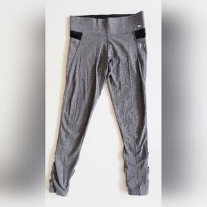 Victoria's Secret Pink Cropped Athletic Leggings Gray Rear Cut Out Size Small